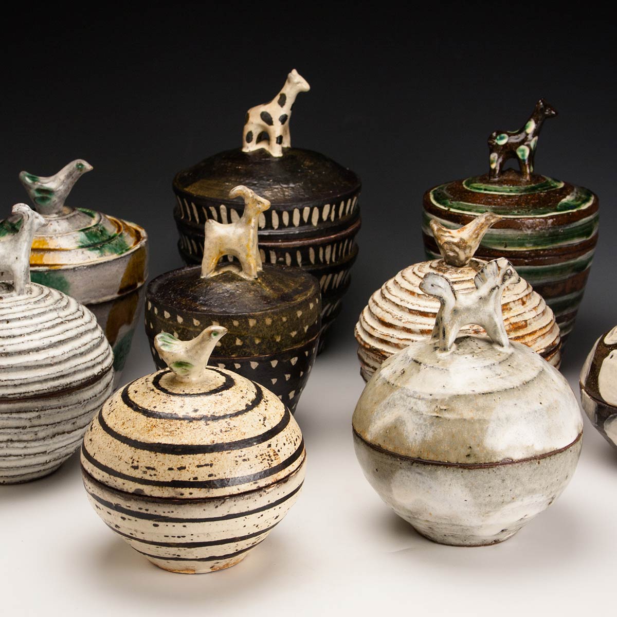 Bandana-Pottery-animal-lids