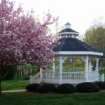 Mars Hill gazebo with spring flowers