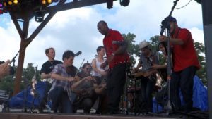 Arthur Grimes dancing with Old Crow Medicine Show