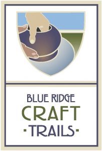 Blue Ridge Craft Trails logo - hands making a purple pot on a pottery wheel. 