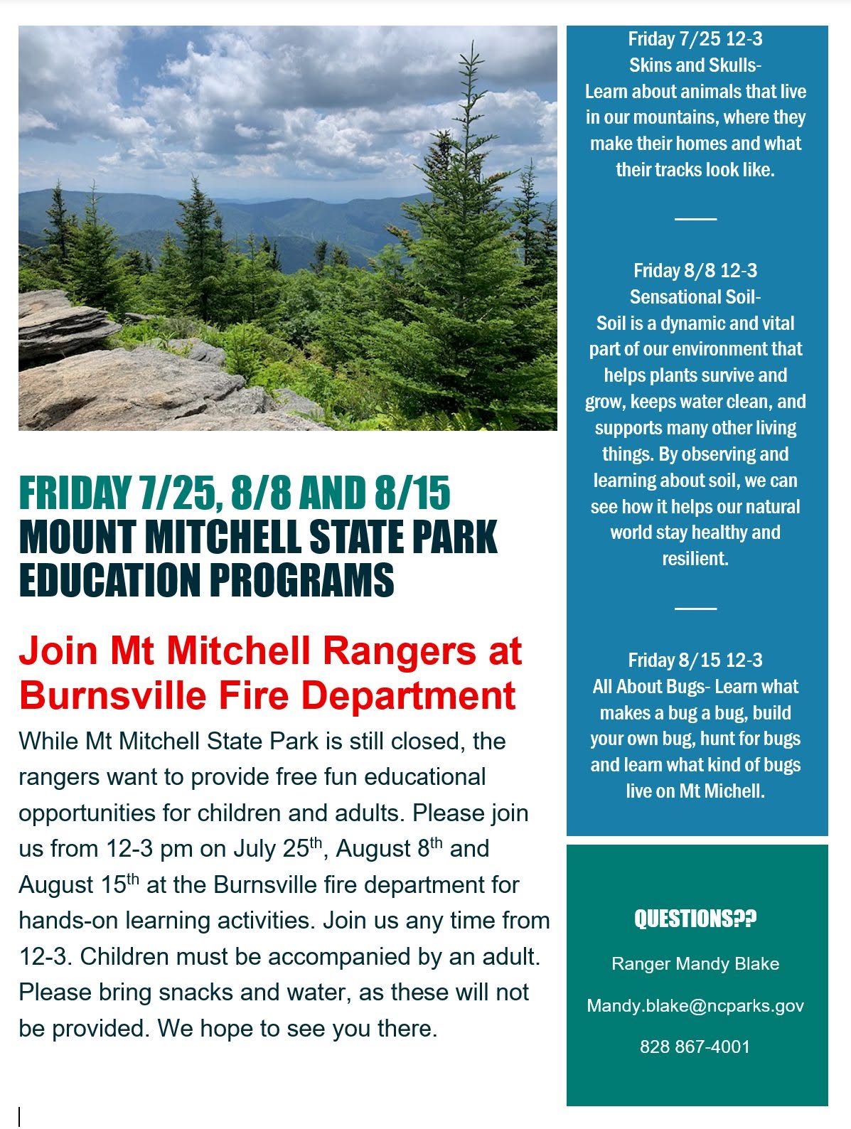 Burnsville Fire Department hosts the Mt. Mitchell Rangers
