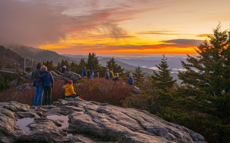 Grandfather Mountain Sunrise from the Swinging Bridge