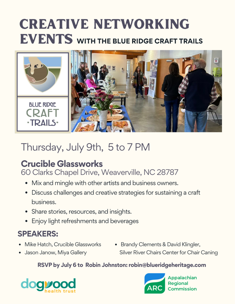 Creative Networking Event at Crucible Glass in Weaverville, NC