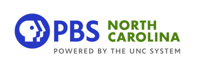PBS NC logo Blue PBS logo with green North Carolina text. Powered by the UNC System.